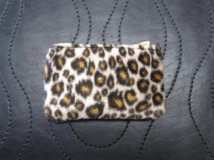  LEOPARD x DEERSKIN COIN POUCH (茶系)TALONジッパー(30%off)(即納品)