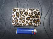  LEOPARD x DEERSKIN COIN POUCH (茶系)TALONジッパー(30%off)(即納品)