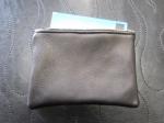 DEERSKIN POUCH ヒョウ柄(茶系)YKKブラスファスナー(即納品)