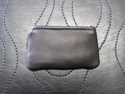 DEERSKIN COIN POUCH ヒョウ柄(茶系)YKKブラスファスナー(即納品)a