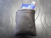 DEERSKIN CIGARETTE POUCH ヒョウ柄(茶系)YKKブラスファスナー(即納品)a