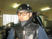 OILED SHRINK LEATHER FACE MASK (LEATHER BANDANA)