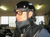 OILED SHRINK LEATHER FACE MASK (LEATHER BANDANA)